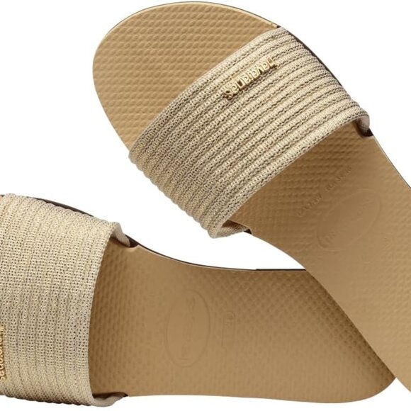 Women's Metallic Flip Flops Rubber Sole Slip On Comfortable Beach Sandals - Picture 4 of 6